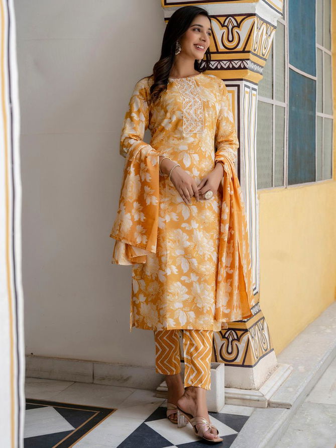 Omega Cotton Printed Kurti With Bottom Dupatta Wholesale Shop In Surat
